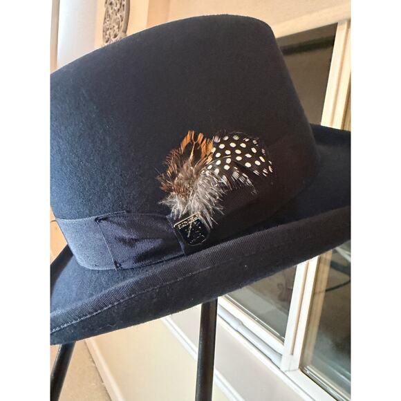 Stacy Adams Classic Men’s Wool Felt Fedora – Navy Blue (XL) - Picture 1 of 10